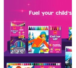 Cello ColourUp Wax Crayon Jumbo - Pack of 24, Bright and Strong Wax Crayons for kids, Non toxic colo